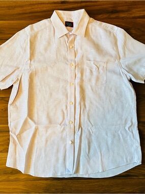 UNTUCKit Men’s 100% Linen Short Sleeve Size XL Light Purple